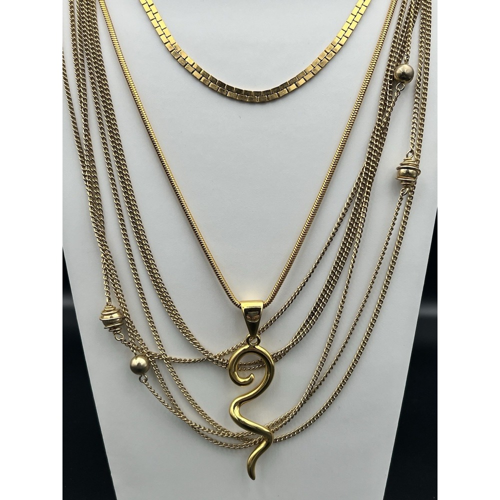Gold Tone Multi Strand Layered Necklace Set of 3‎ - 1 Signed Soho Design